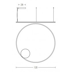 LED Κρεμαστό Φωτιστικό Κυκλικό Αλουμίνιο σε Χρυσό Χρώμα 84W - Zambelis Lights