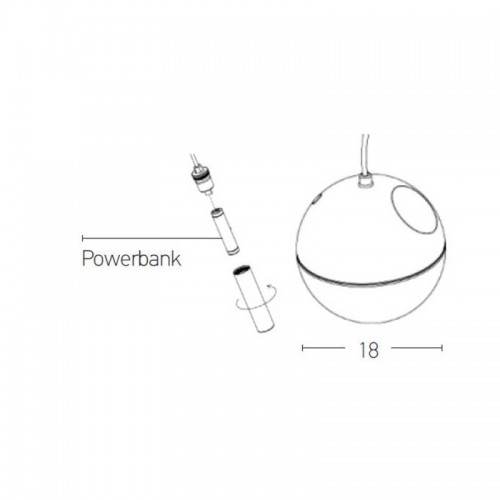 LED ΦΩΤΙΣΤΙΚΟ ΕΞΩΤΕΡΙΚΟΥ ΧΩΡΟΥ ΦΟΡΗΤΟ ΕΠΙΤΡΑΠΕΖΙΟ ΜΑΥΡΟ Με Powerbank 2700K 1,5W IP44  - ZAMBELIS LIGHTS