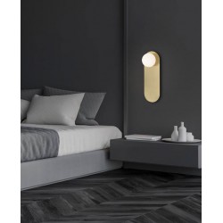 Απλίκα Μεταλλική Χρυσή Ματ Με Οπαλ Γυαλί 1x G9 max 25W - Zambelis Lights