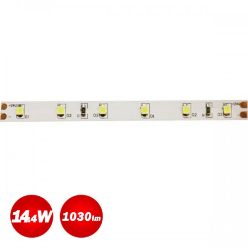 5 Μέτρα Αυτοκόλλητη LED Ταινία 14.4W SMD 24V Μη Αδιάβροχη IP33 ACA