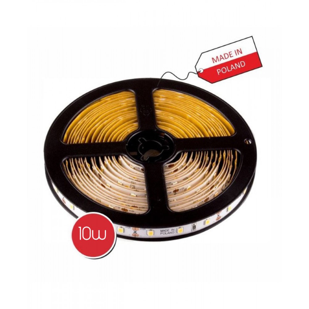 Επαγγελματική Led Ταινία 10W/m 12V IP20 Θερμό Λευκό 3000K Made in Poland Design Light Premium Series