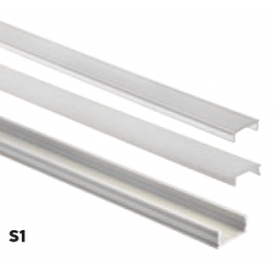 Profile Αλουμινίου S1 με Γαλακτερό Καπάκι 2m - SPACELIGHTS