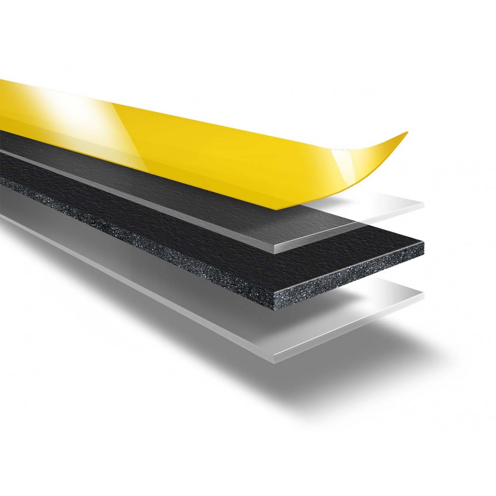 DUPLOCOLL 97711.4 AP Black - ΜΑΥΡΗ Ταινία Βιομηχανικού Τύπου Διπλής Όψης Αφρώδης με Κίτρινο Liner 19mm x 5m - Lohmann