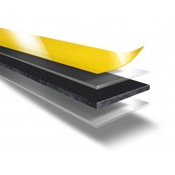 DUPLOCOLL 97711.4 AP Black - ΜΑΥΡΗ Ταινία Βιομηχανικού Τύπου Διπλής Όψης Αφρώδης με Κίτρινο Liner 19mm x 5m - Lohmann