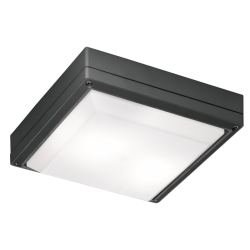Εξωτερική Τετράγωνη Πλαφονιέρα Αλουμινίου Με Σκιάδιο PC L:270x270 2XE27 Σε Ανθρακί Χρώμα LEROS VIOKEF