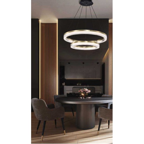 LED Κρεμαστό Φωτιστικό Χρυσό 43.6W HAPPINESS - VIOKEF