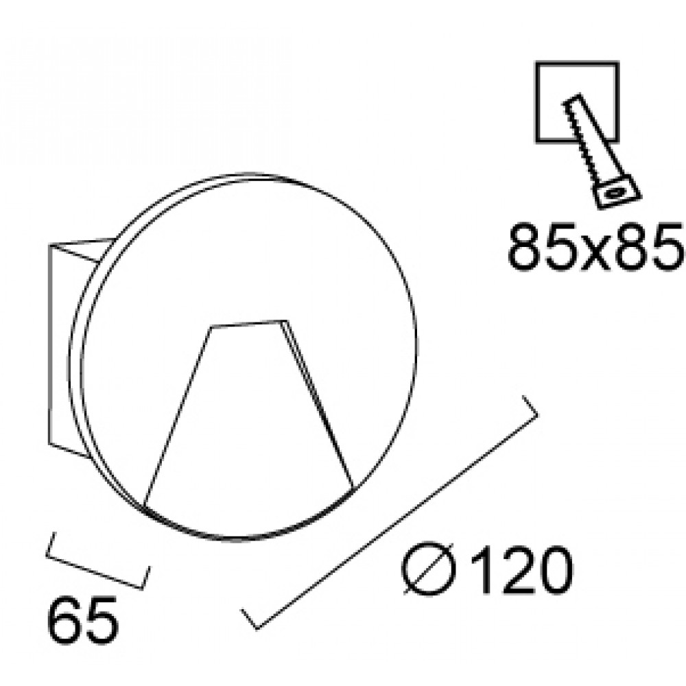 Χωνευτό Φωτιστικό Τοίχου Από Τσιμέντο Γκρι Round LED 4W IP65 Space - Viokef