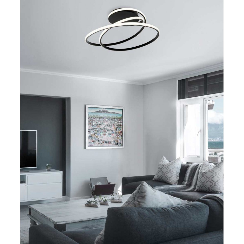 Φωτιστικό Οροφής Μαύρο 41W Mily - Viokef