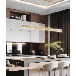LED Κρεμαστό Γραμμικό Φωτιστικό Χρυσό 52W Lee - Viokef