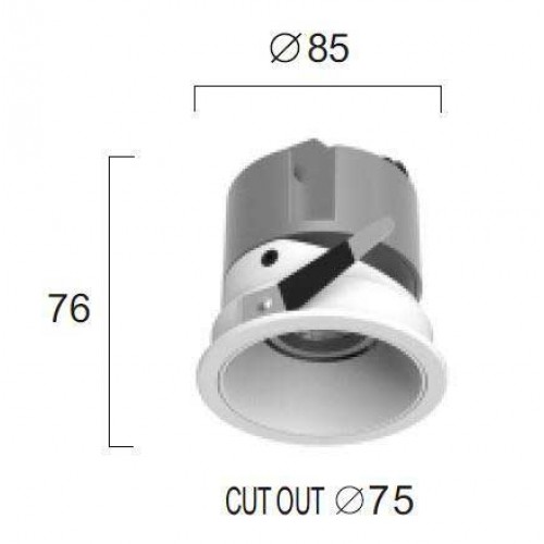 Χωνευτό Σποτ Λευκό 12W 3000K 38° Alea - VIOKEF