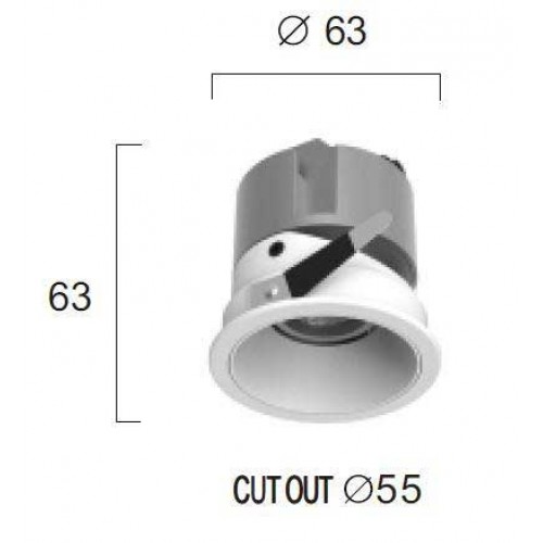 Χωνευτό Σποτ Λευκό 5W 3000K 38° Alea - VIOKEF