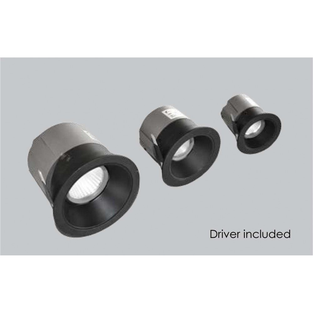 Χωνευτό Σποτ Μαύρο 12W 3000K 38° Alea - VIOKEF