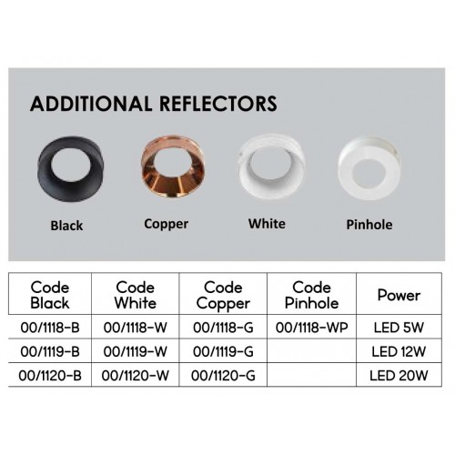 Χωνευτό Σποτ Μαύρο 20W 3000K 38° Alea - VIOKEF