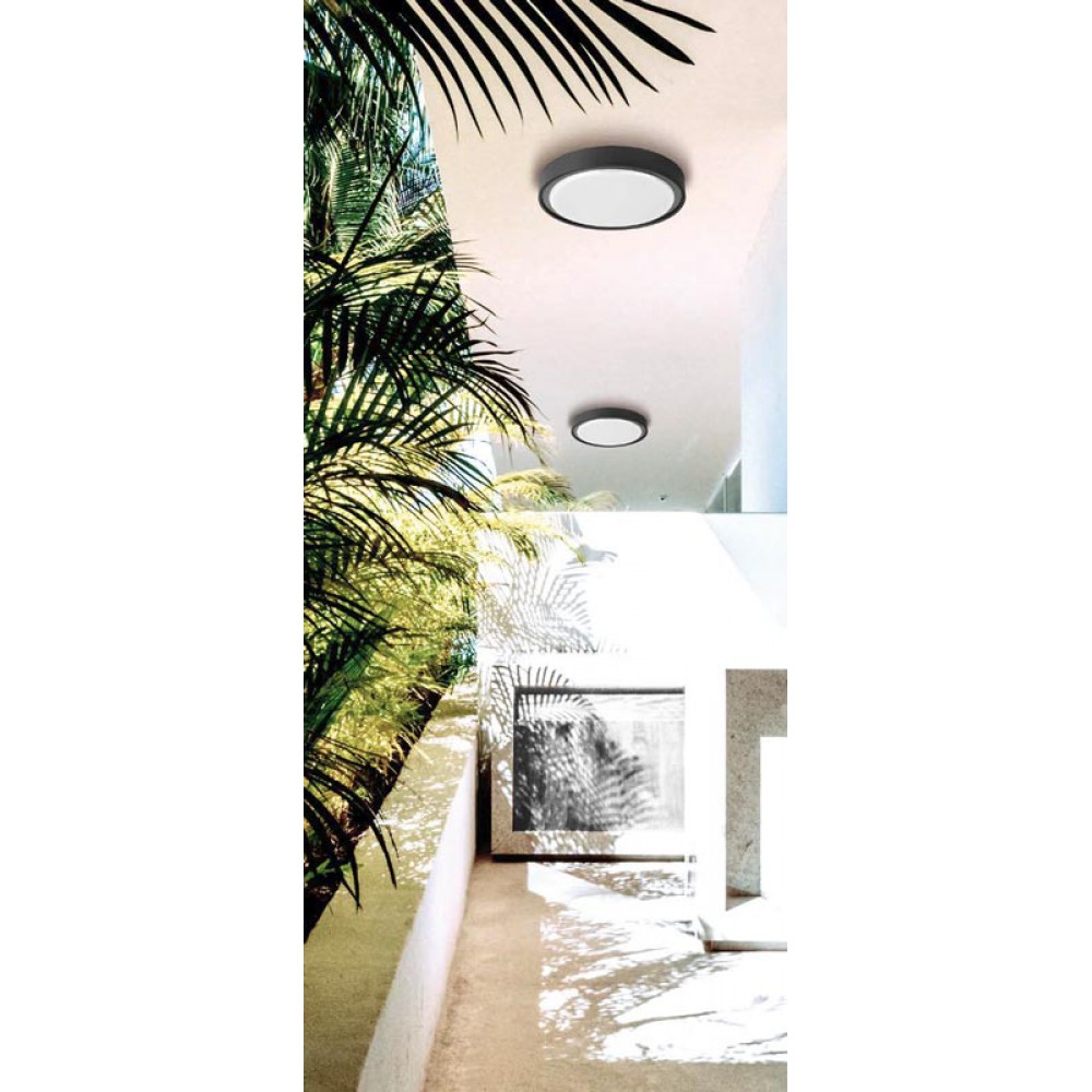 LED Πλαφονιέρα Εξωτερικού Χώρου Σε Ανθρακί Χρώμα D30cm IP65 19W ANABELLA - VIOKEF