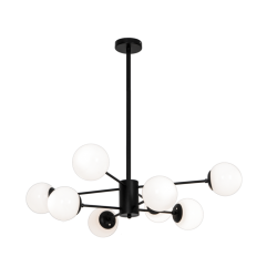 Κρεμαστό Φωτιστικό Πολύφωτο Μαύρο 8x G9 42W max ANOUK - Viokef