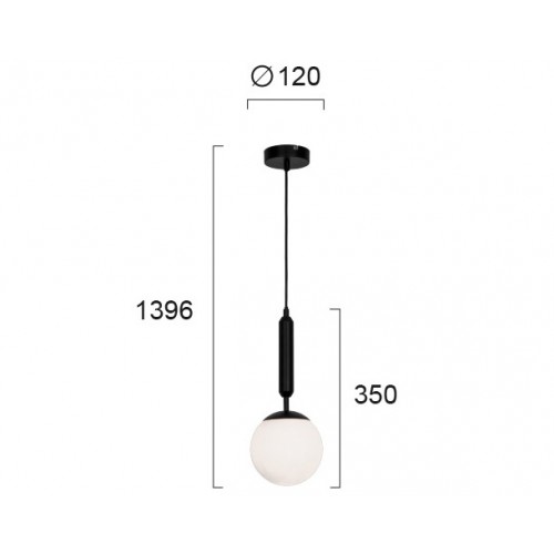 Κρεμαστό Φωτιστικό Μονόφωτο Μαύρο 1x G9 42W max ANOUK - Viokef