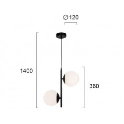 Κρεμαστό Φωτιστικό Δίφωτο Μαύρο 2x G9 ANOUK - Viokef