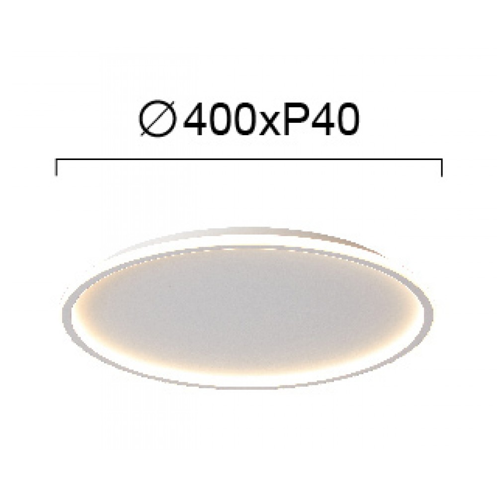 LED Πλαφονιέρα Αλουμινίου Λευκή D:400 35W ARLA - VIOKEF