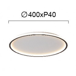 LED Πλαφονιέρα Αλουμινίου Λευκή-Μαύρη D:400 35W ARLA - VIOKEF