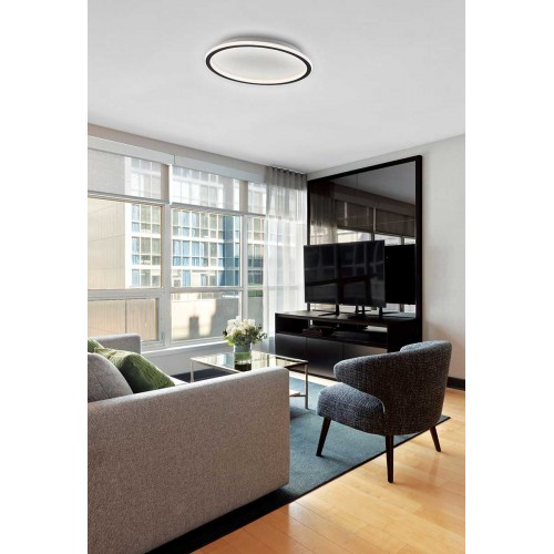 LED Πλαφονιέρα Αλουμινίου Λευκή-Μαύρη D:500 45W ARLA - VIOKEF