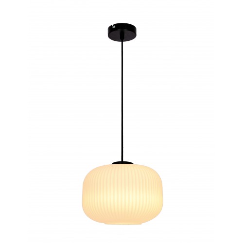 Κρεμαστό Φωτιστικό Μονόφωτο Με Οπάλ Λευκό Γυαλί Φ35 1x E27 70W Astor - VIOKEF