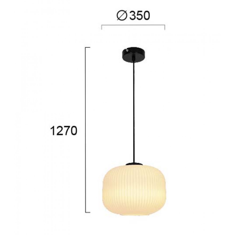 Κρεμαστό Φωτιστικό Μονόφωτο Με Οπάλ Φυμέ Γυαλί Φ35 1x E27 70W Astor - VIOKEF