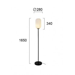 Επιδαπέδιο Φωτιστικό Με Οπάλ Γυαλί 1x E27 42W Astor - VIOKEF