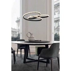 LED Κρεμαστό Φωτιστικό Μεταλλικό Μαύρο D52cm 40W BERLIN VIOKEF