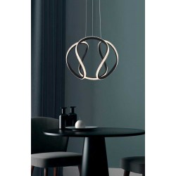 LED Κρεμαστό Φωτιστικό Μεταλλικό Μαύρο D45CM 40W BERLIN VIOKEF