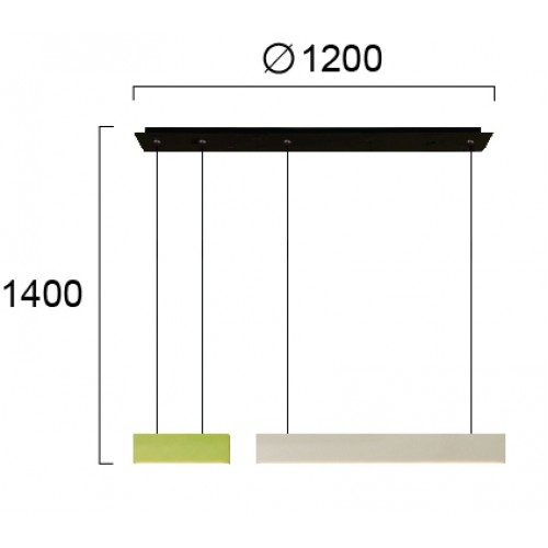 LED Κρεμαστό Φωτιστικό Πράσινο-Λευκό 27W CHROMA - VIOKEF