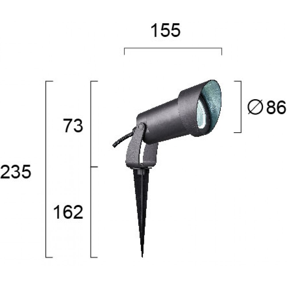 Προβολέας Πλαστικός Σε Ανθρακί 1xGU10 IP54 ELLIS VIOKEF
