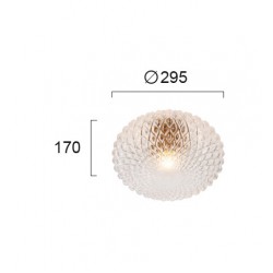 Πλαφονιέρα Με Μελί Γυαλί 1x E27 40W max ESTER - Viokef