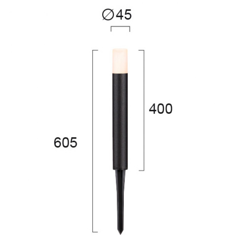 LED Στύλος Εξωτερικού Χώρου Ανθρακί 40cm 3W 200Lm 3000K IP65 FARO - Viokef