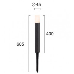 LED Στύλος Εξωτερικού Χώρου Ανθρακί 40cm 3W 200Lm 3000K IP65 FARO - Viokef