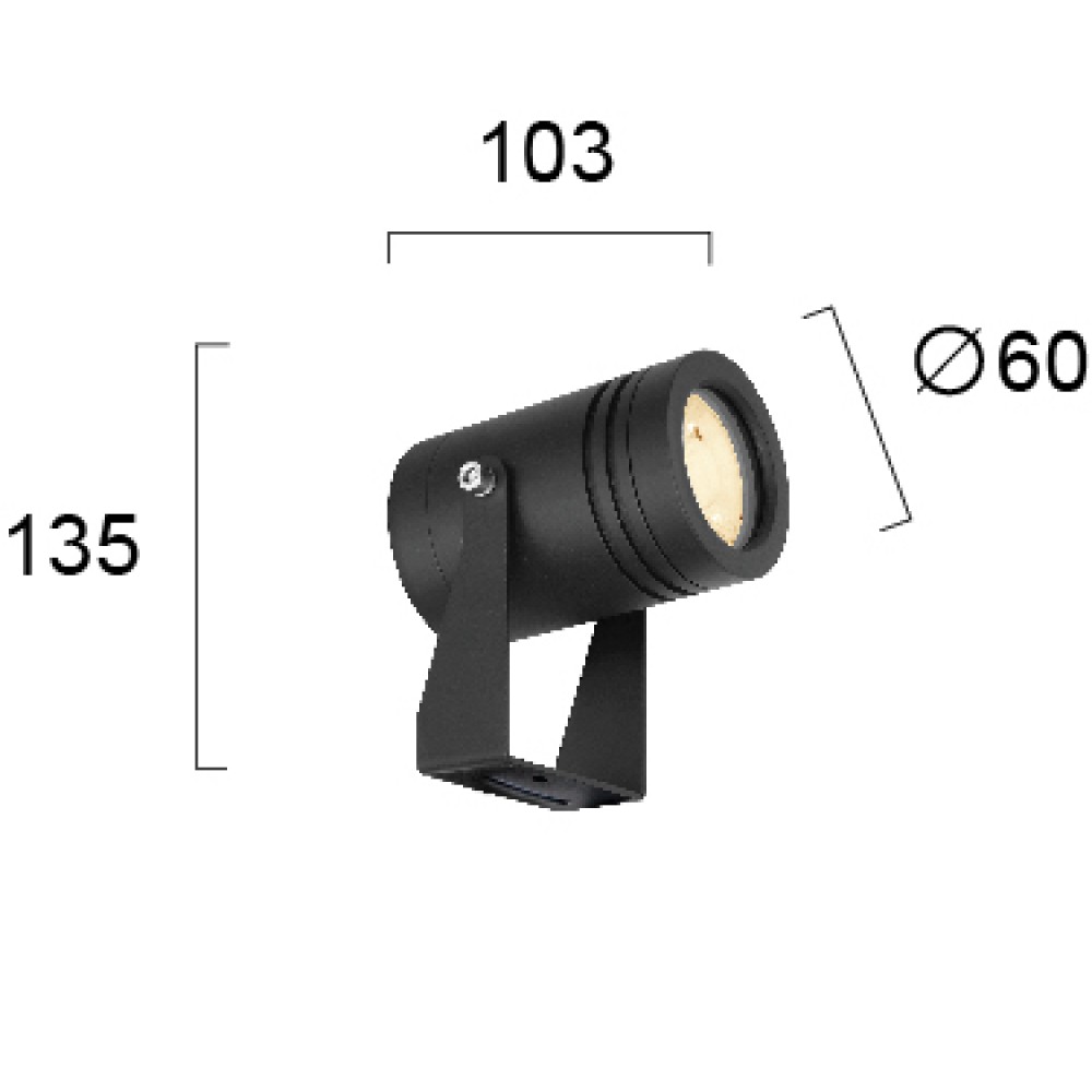 LED Προβολέας Εξωτερικού Χώρου Εδάφους - Μαύρο 11W IP65 Fido - Viokef