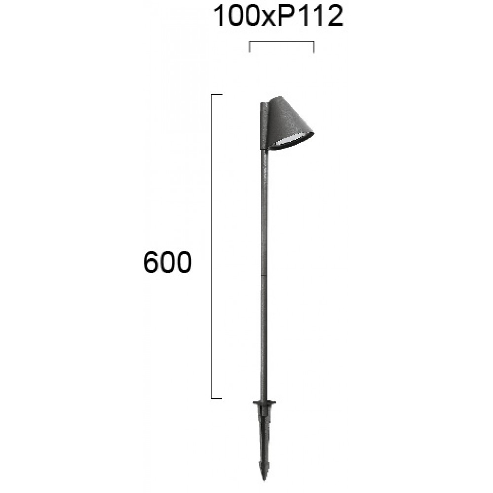 Εξωτερικο Φωτιστικό Εδάφους Αλουμινίου σε Ανθρακί με Καρφί 1xGU10 IP65 Gilbert VIOKEF