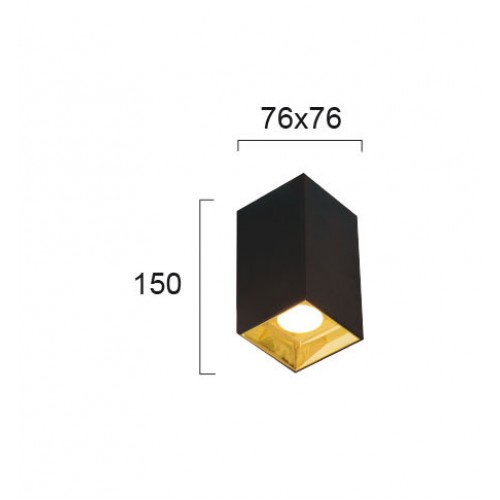 LED Σποτ Οροφής Σε Λευκό ή Μαύρο SQUARE 76x76mm 12W GLAM- Viokef