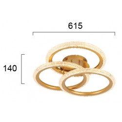 LED Φωτιστικό Οροφής 3/Φωτο Χρυσό 40,9W KATIA - VIOKEF