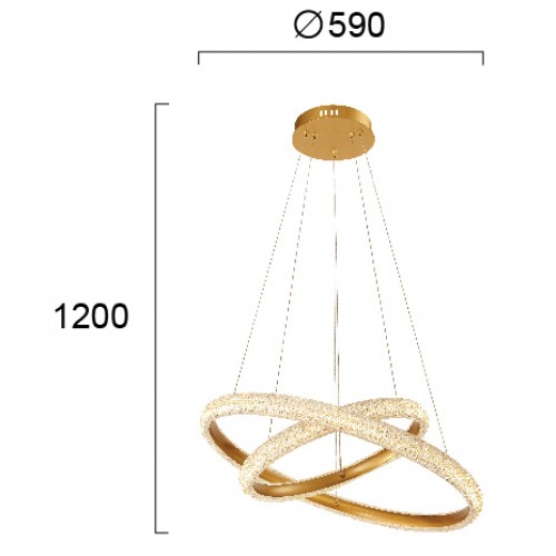 LED Κρεμαστό Φωτιστικό Χρυσό 39,6W KATIA - VIOKEF