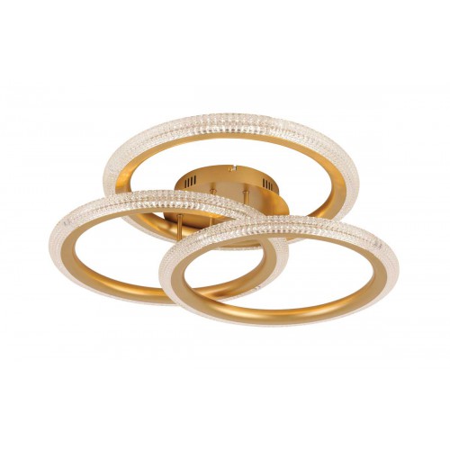 LED Φωτιστικό Οροφής 3/Φωτο Χρυσό 40,9W KATIA - VIOKEF