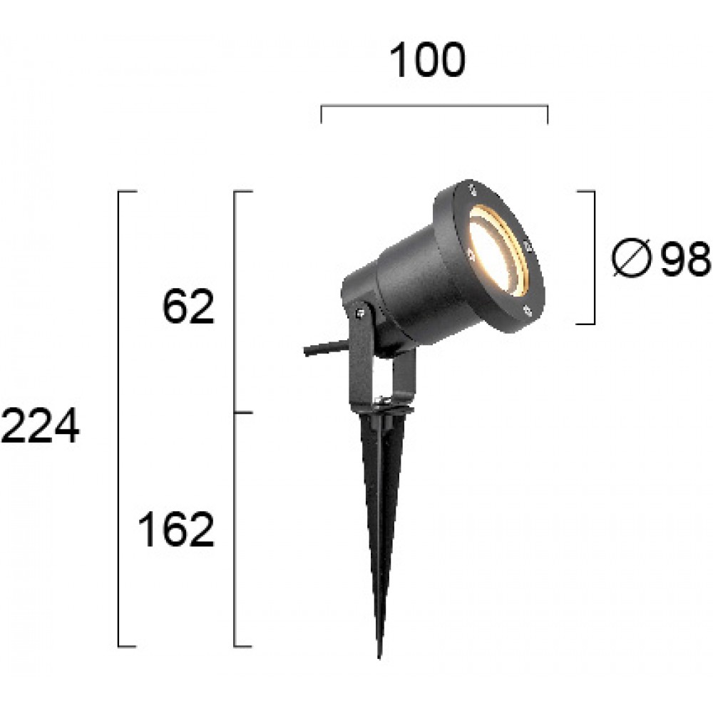 Προβολέας Πλαστικός Σε Ανθρακί 1xGU10 IP54 LUCIA VIOKEF