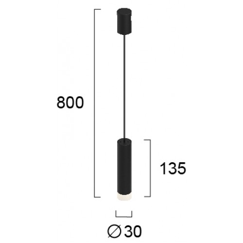 Κρεμαστό Σποτ Track-24VDC Μαύρο Μαγνητικό 3W Hoop - VIOKEF
