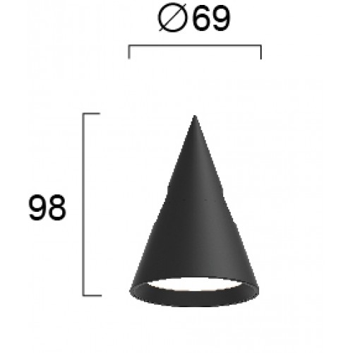 Σποτ Track-24VDC Κωνικό Μαύρο Μαγνητικό 5W Hoop - VIOKEF