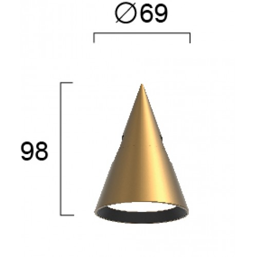 Σποτ Track-24VDC Κωνικό Χρυσό Μαγνητικό 5W Hoop - VIOKEF