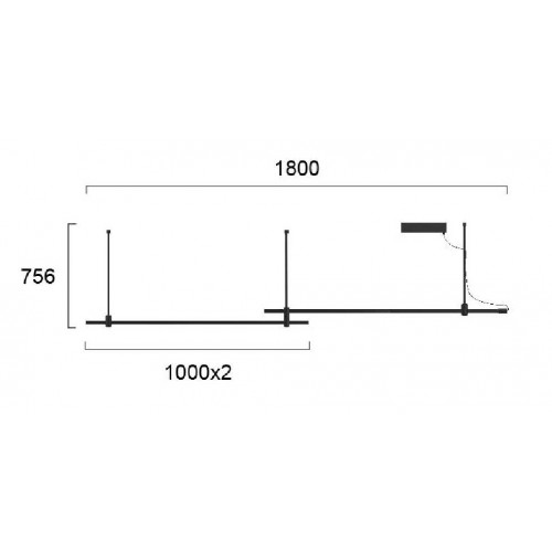 Ράγα Κρεμαστή Magnetic Hoop L1800mm - VIOKEF