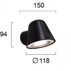 Απλίκα Εξωτερικού Χώρου Μαύρη Πλαστική IP44 1xGU10 Marc Pc - Viokef