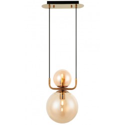 Κρεμαστό Φωτιστικό Δίφωτο Μελί Από Γυαλί 2xE27 MIRA - Viokef