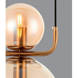 Κρεμαστό Φωτιστικό Δίφωτο Μελί Από Γυαλί 2xE27 MIRA - Viokef