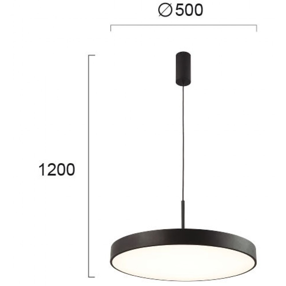 LED Κρεμαστό Φωτιστικό Μεταλλικό Σε Μαύρο Χρώμα D500 40W MADISON VIOKEF