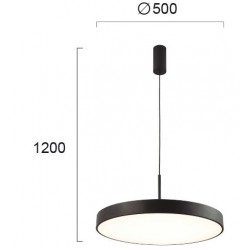 LED Κρεμαστό Φωτιστικό Μεταλλικό Σε Μαύρο Χρώμα D500 40W MADISON VIOKEF